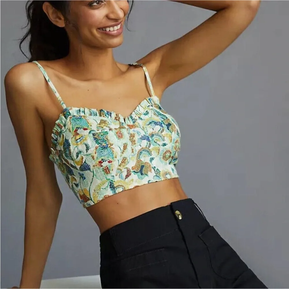 Anthropologie 2 Piece Floral Blouse Set